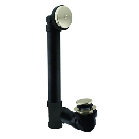 Westbrass Tip Toe Sch. 40 ABS Bath Waste W/ One-Hole Elbow in Satin Nickel D49311-07